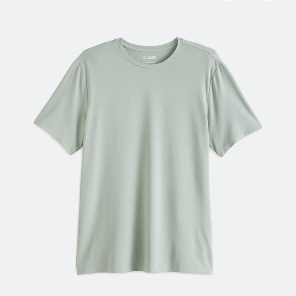 01.ALGO | Microstripe Mesh Performance Short Sleeve Crewneck Top